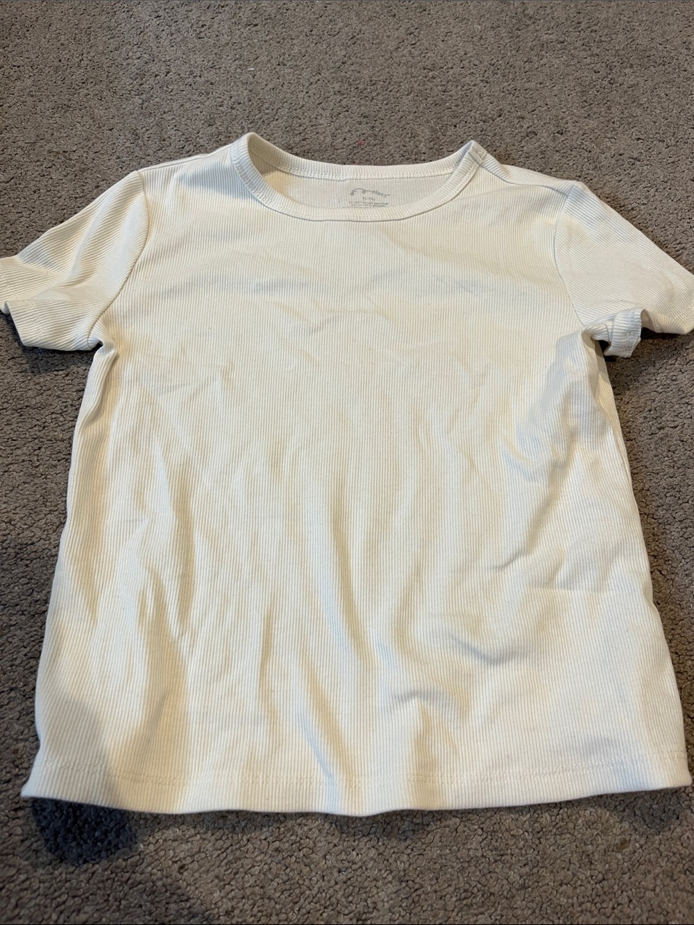art class Cream Ribbed Short Sleeve Tee for Kids
